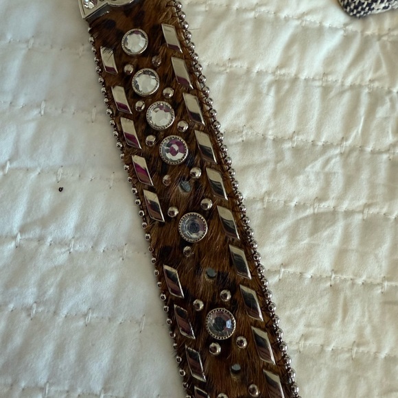 Leopard Print Rhinestone Belt - Picture 4 of 7